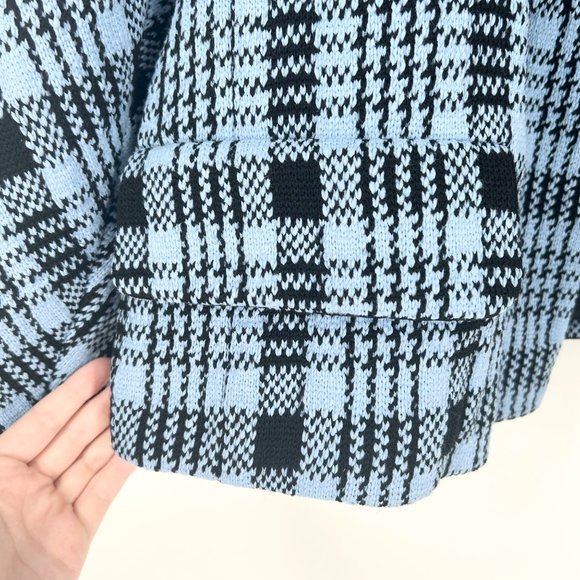 NWT Dries Van Noten Blue Plaid Faux Fur Lined Hooded Open Jacket - Picture 5 of 9